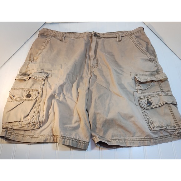 Lee Other - VTG Lee Dungarees Mens 42 Cargo Shorts Tan Khaki Cotton Gorpcore Utility 90s Y2K